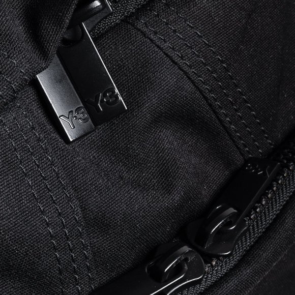 Y-3 Logo Embroidered Black Canvas Backpack - Picture 8 of 16